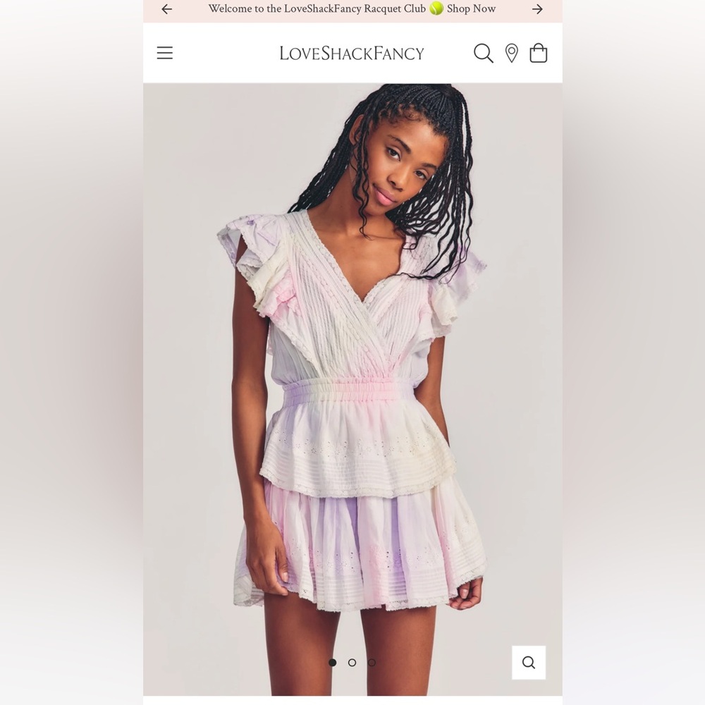 Loveshackfancy Gwen Heritage Mini Dress in Multi Tie Dye Size Small